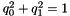 $q_0^2 + q_1^2=1$